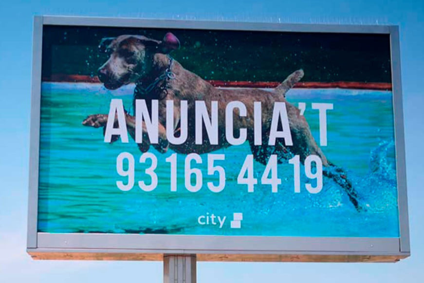 señalizacion digital Anuncio publicitario de señalizacion digital en la que se muestra un perro saltando