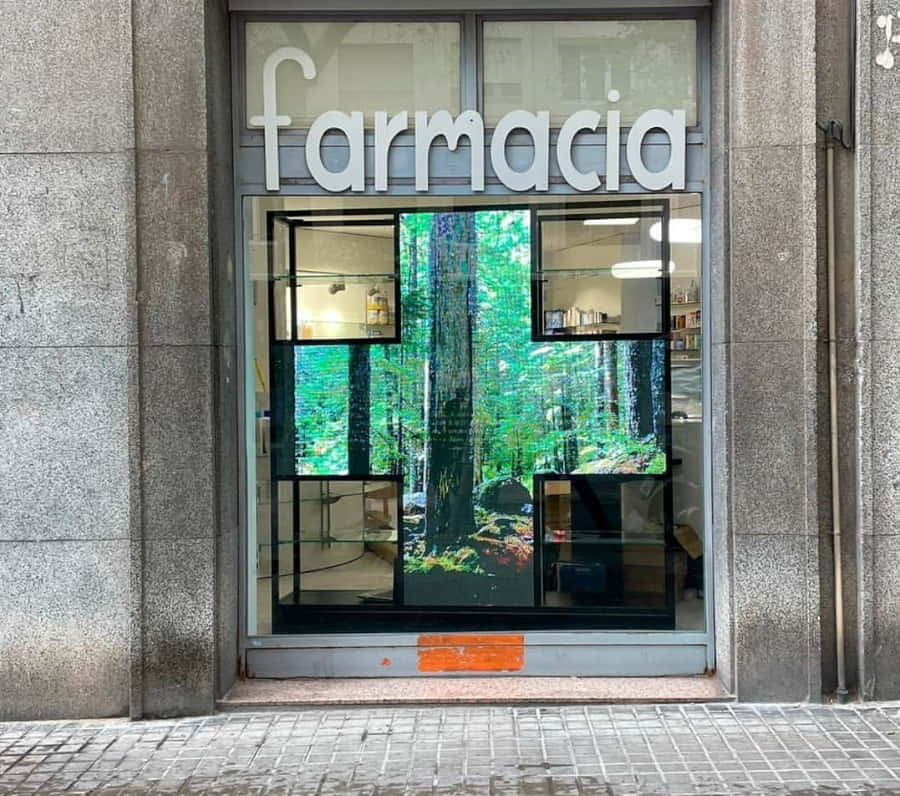 rotulos para farmacias Rótulo para farmacia en la que se puede ver el exterior del local.