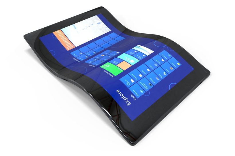 pantalla-flexible Pantalla flexible de una tablet en la que se muestra información.